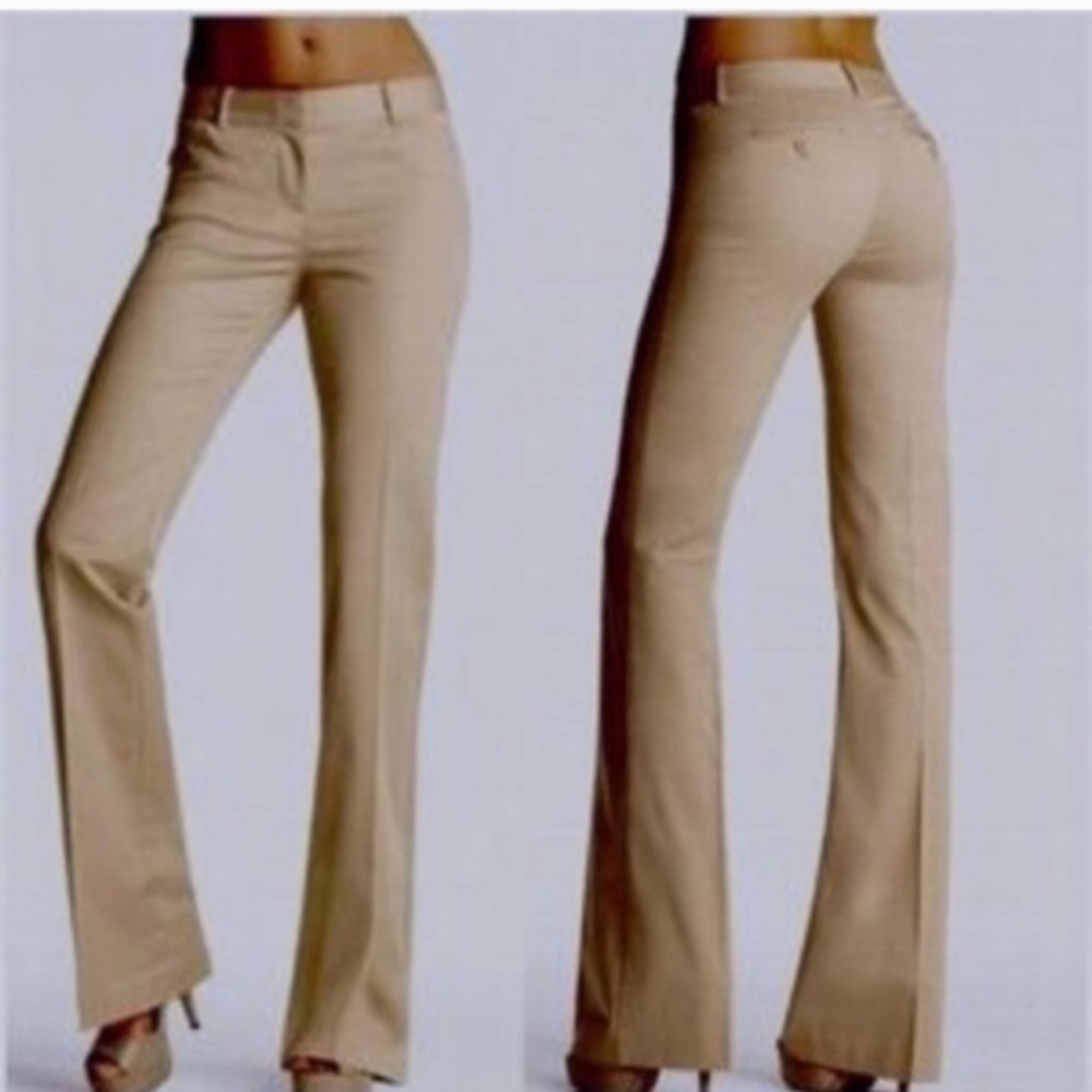 Victoria's Secret Body By Victoria The Christie Fit Beige Flare Office Pants